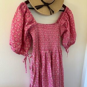 Floral Pink Midi Dress